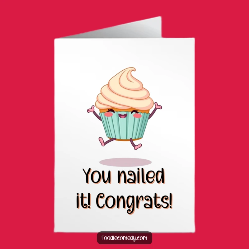 Free Printable Cupcake Cartwheel Congrats Card - Funny Downloadable