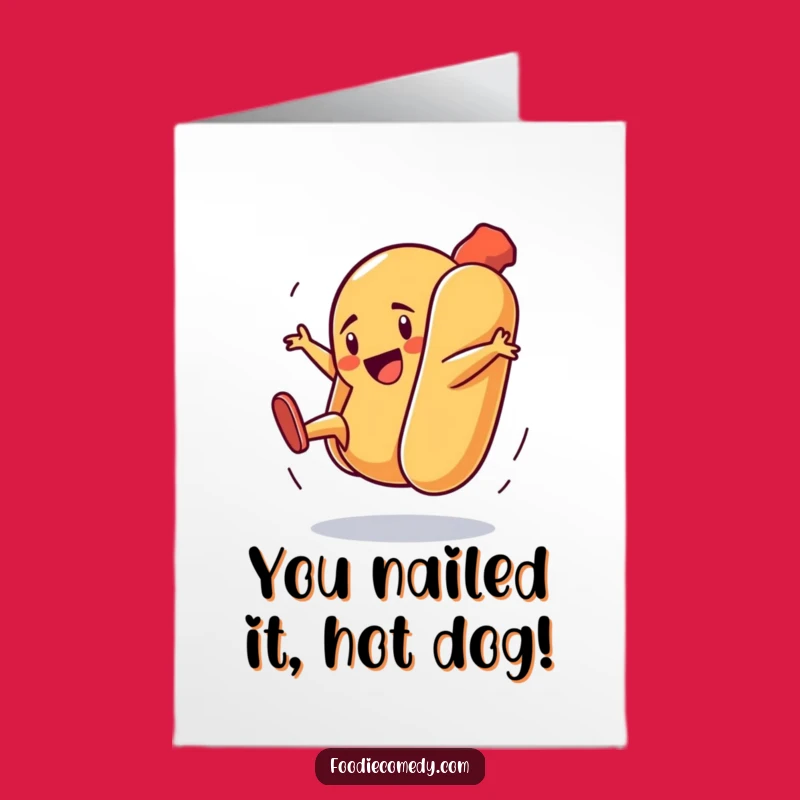 Free Printable Hot Dog Breakdance Congrats Card: Funny Downloadable Gift
