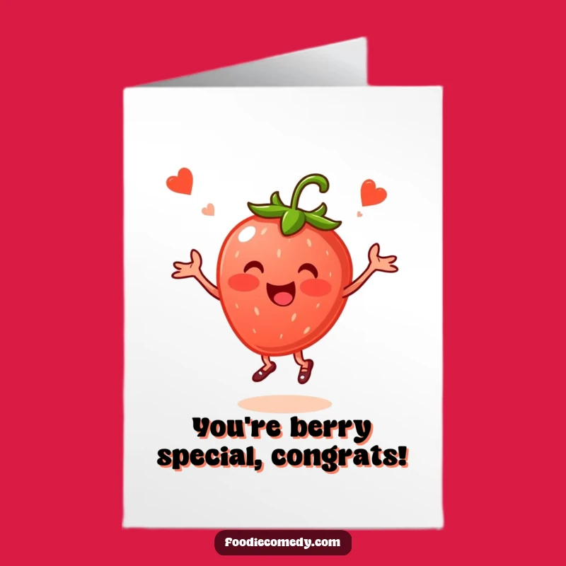 Free Printable Strawberry Dance Card - Cheerful Berry Congratulations Downloadable Gift