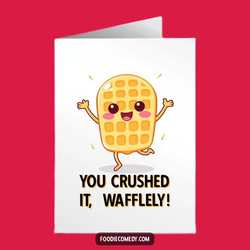 Free Printable Waffle Aerobics Card - Bouncy Breakfast Congratulations Downloadable Gift