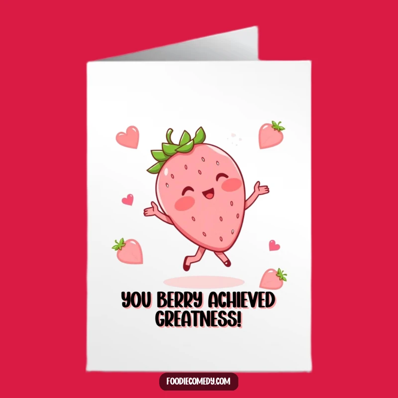 Free Printable Congrats Card: Strawberry Waltz Downloadable Celebration