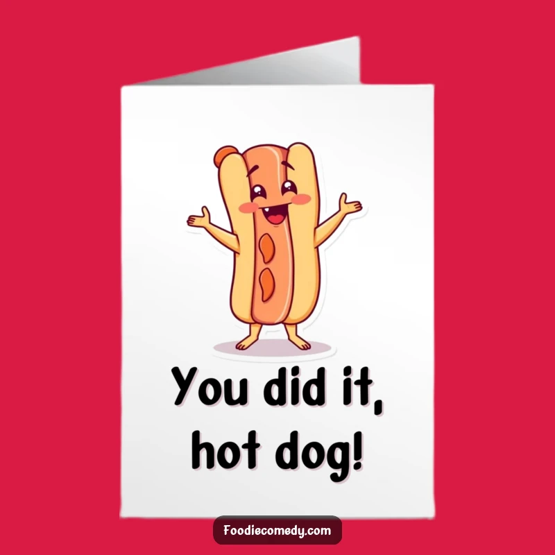 Free Printable Hot Dog Dance Card: Funny Congrats Downloadable Gift