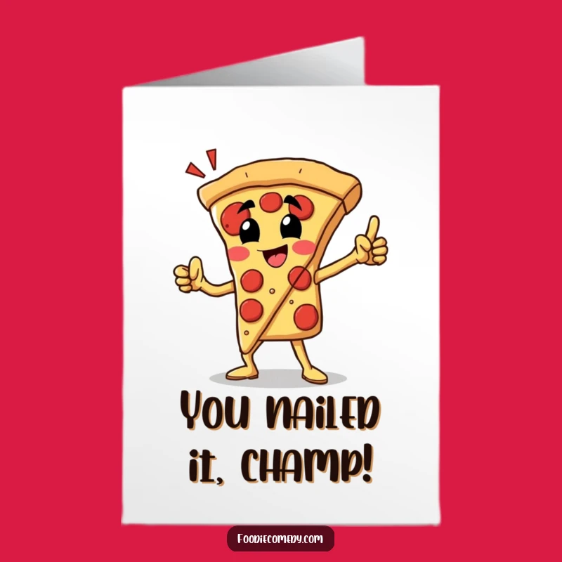 Free Printable Pizza Hero Congrats Card: Heroic Celebration, Funny Downloadable