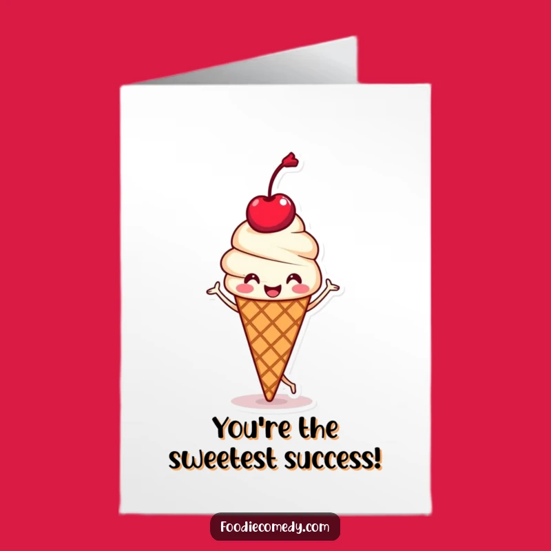 Free Printable Congrats Card: Kawaii Ice Cream Celebration, A Fun Downloadable Gift