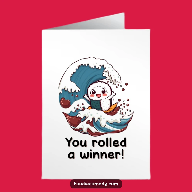 Free Printable Sushi Congrats Card - Aquatic Downloadable Art & DIY Gift