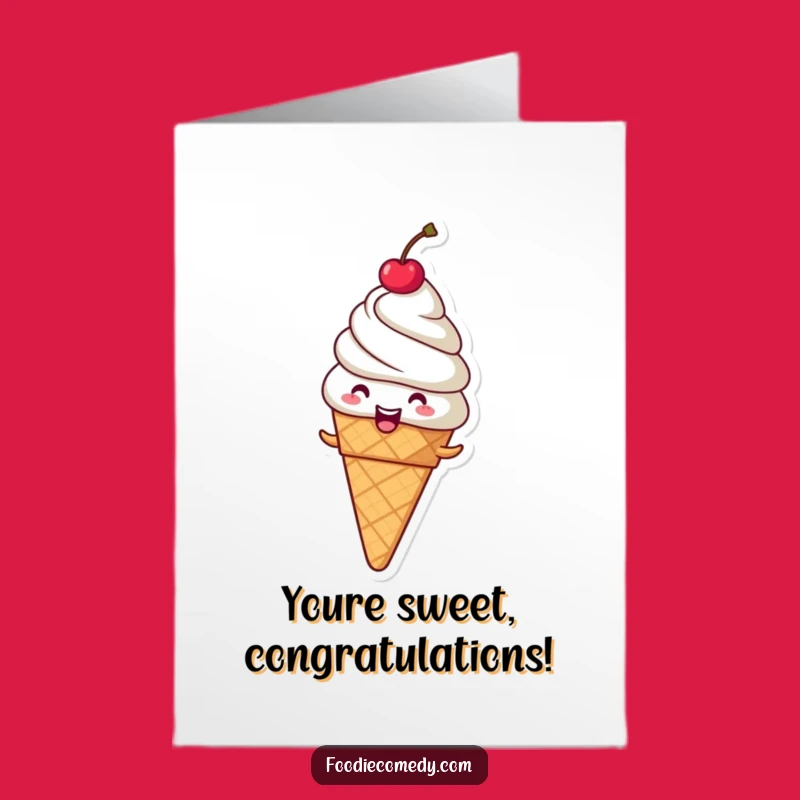 Free Printable Giggling Ice Cream Congrats Card: Sweet Downloadable Gift for Happy News