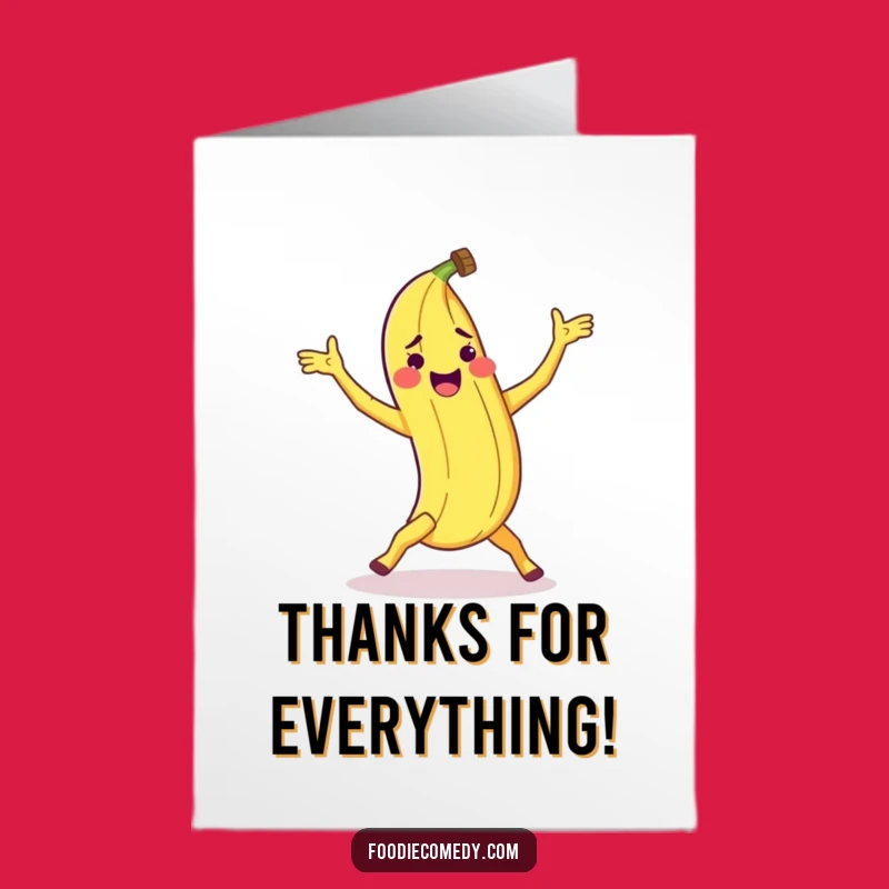 Free Printable Banana Peel Breakdance Thank You Card - Funny Downloadable Gift for Grateful Grooves!