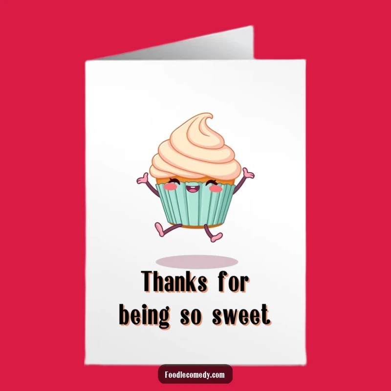 Free Printable Cupcake Cartwheel Thank You Card - Funny Downloadable