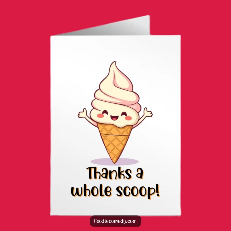 Free Printable Funny Ice Cream Thank You Card - Sweet & Groovy Downloadable