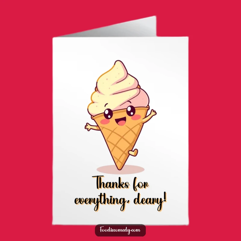 Free Printable Ice Cream Thank You Card: Funny Cartwheel Downloadable Gift