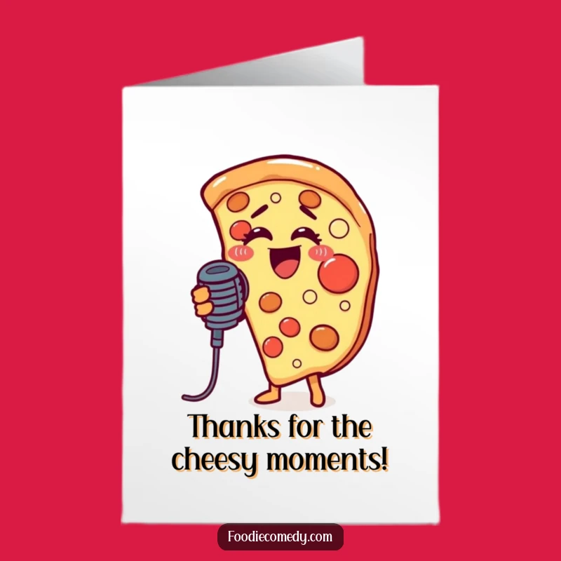 Free Printable Singing Pizza Thank You Card: Cheesy Downloadable Gift for Gratitude