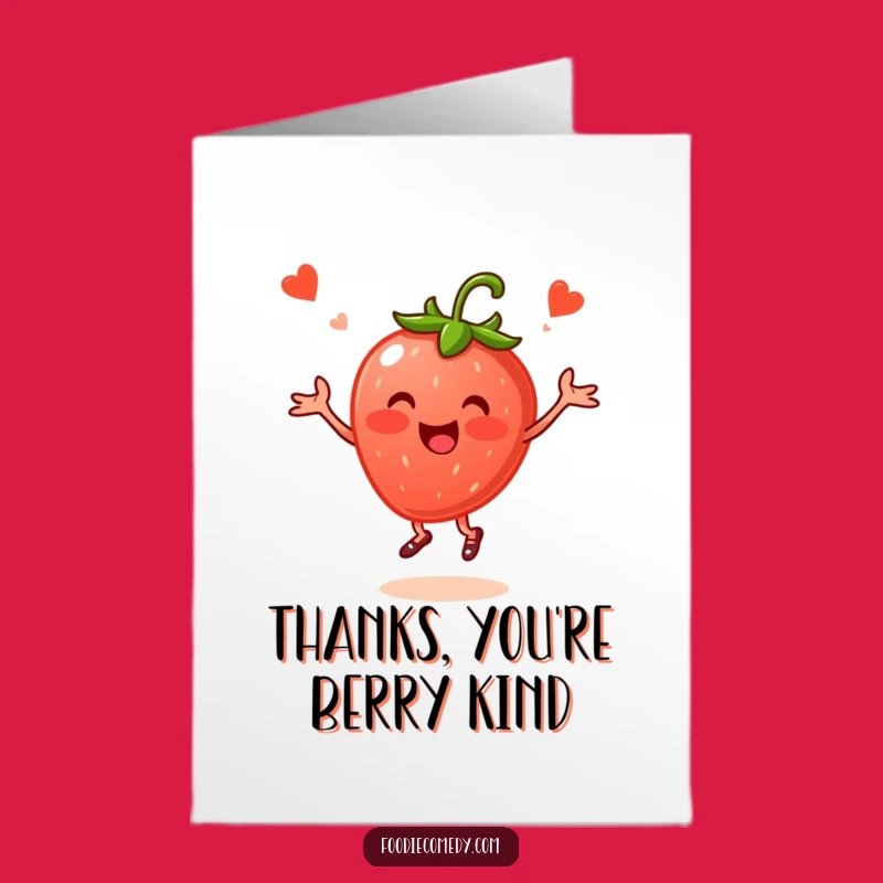 Free Printable Strawberry Dance Card - Cheerful Berry Thank You Downloadable Gift
