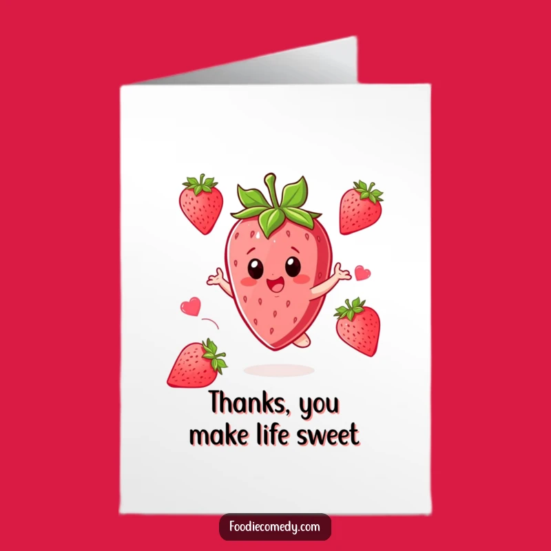 Free Printable Strawberry Twirl Thank You Card - Funny Downloadable Gift