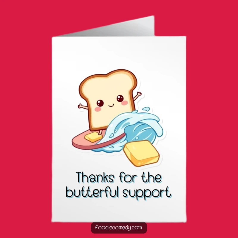 Free Printable Surfing Bread Thank You Card - Funny Food Downloadable Gift