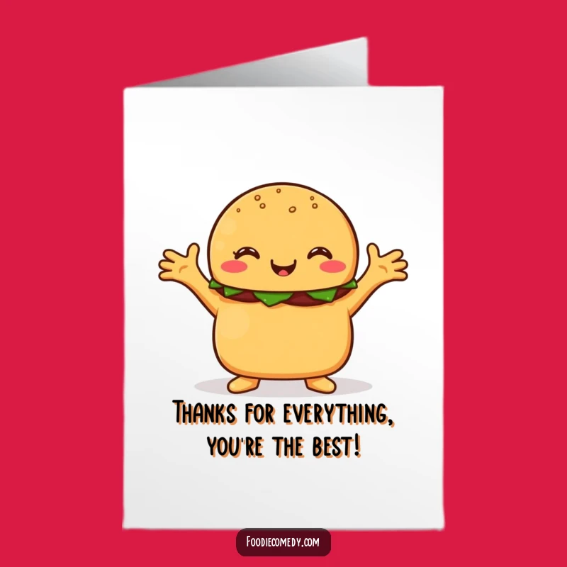 Free Printable Thank You Card: Burger Hug - Funny Downloadable Gift!