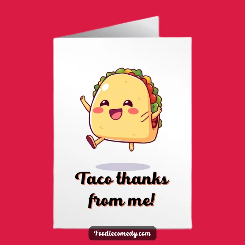 Free Printable Thank You Card: Jumping Taco Thanks, Downloadable DIY Fiesta