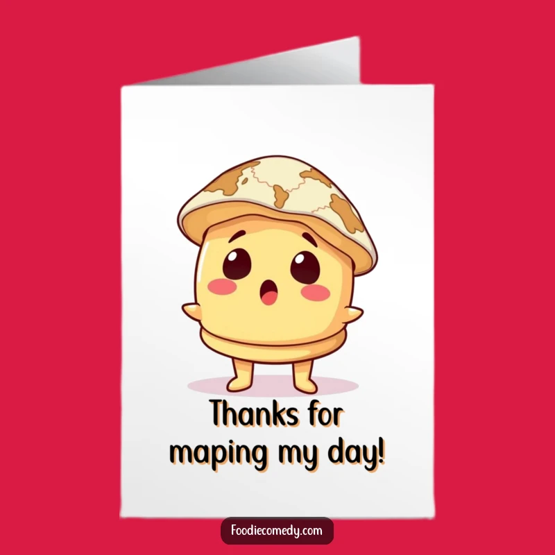 Free Printable Thank You Card: Surprised Pancake Map Hat Funny Gift