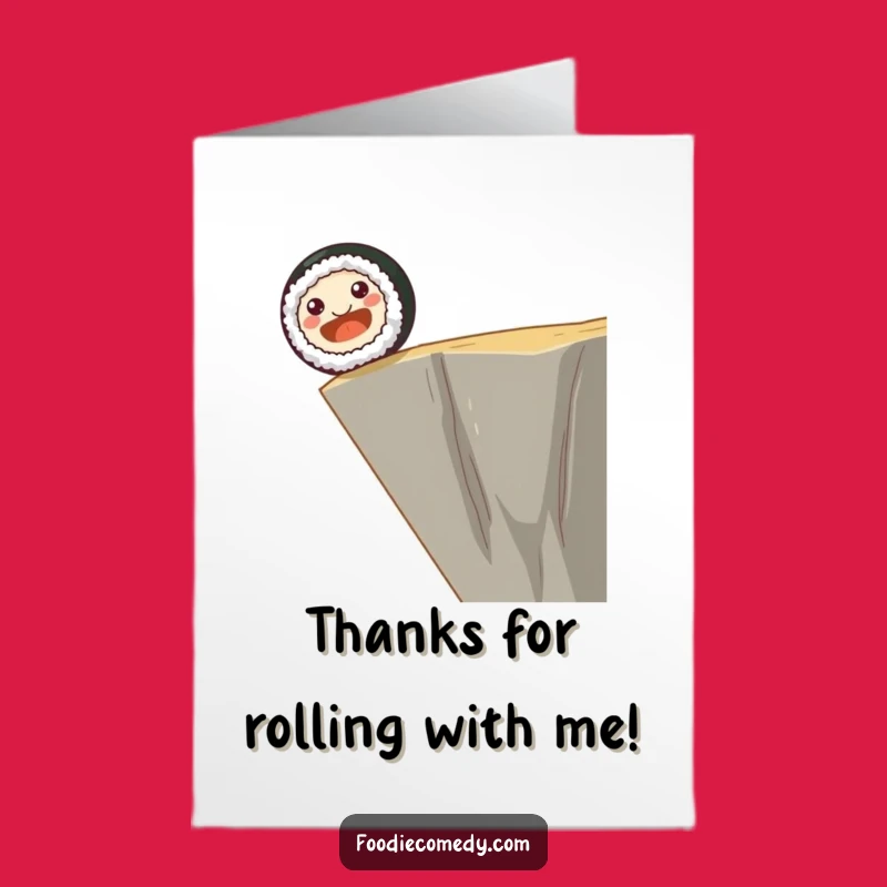 Free Printable Thank You Card: Sushi Cliff Dive, Downloadable Funny Gratitude