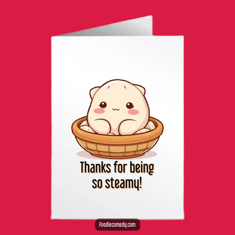 Free Printable Thank You Dumpling Card: Funny Wink Downloadable Gift