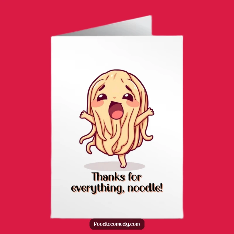 Free Printable Wiggling Noodle Thank You Card: Fun Downloadable Gift of Gratitude