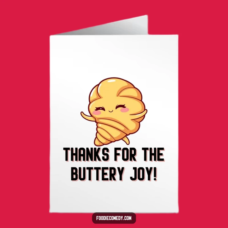 Free Printable Thank You Card: Winking Croissant Flamenco Dance