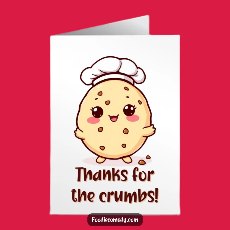 Free Printable Thank You Card: Chef Cookie, Tiny Crumbs, Sweet Gratitude Download