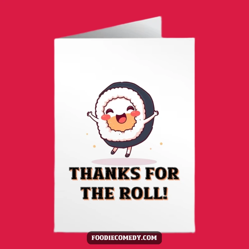 Free Printable Funny Sushi Thank You Card - Elegant Humor Downloadable Message