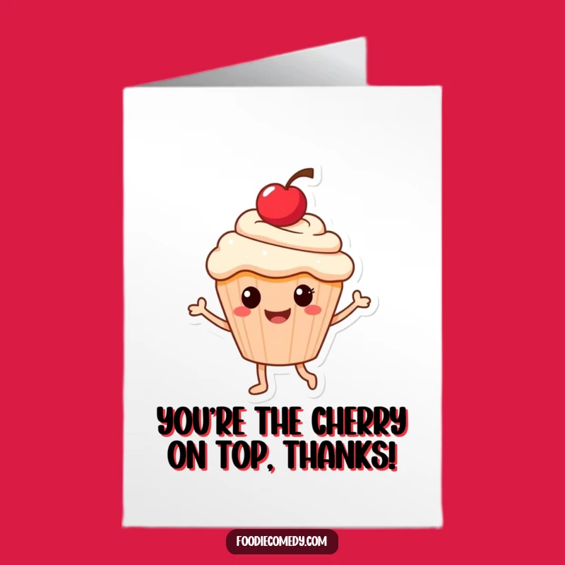 Free Printable Dancing Cupcake Thank You Card - Sweet DIY Downloadable Gift