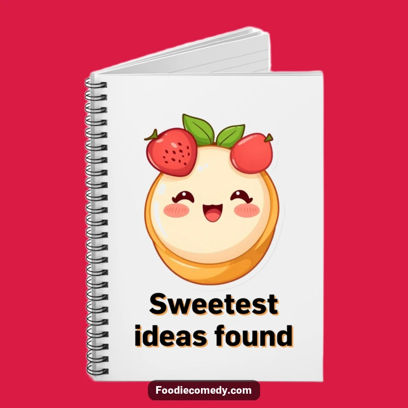 Funny Blushing Fruit Tart Notebook - Cute Dessert Cartoon Journal