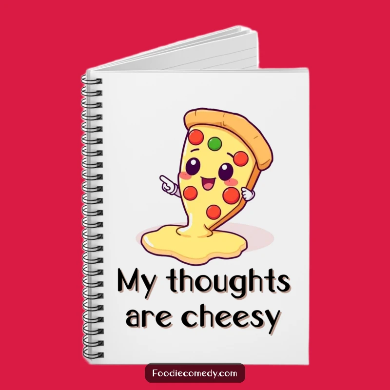 Funny Pizza Cheese Notebook - Cute Kawaii Pizza Journal - Perfect Funny Gift