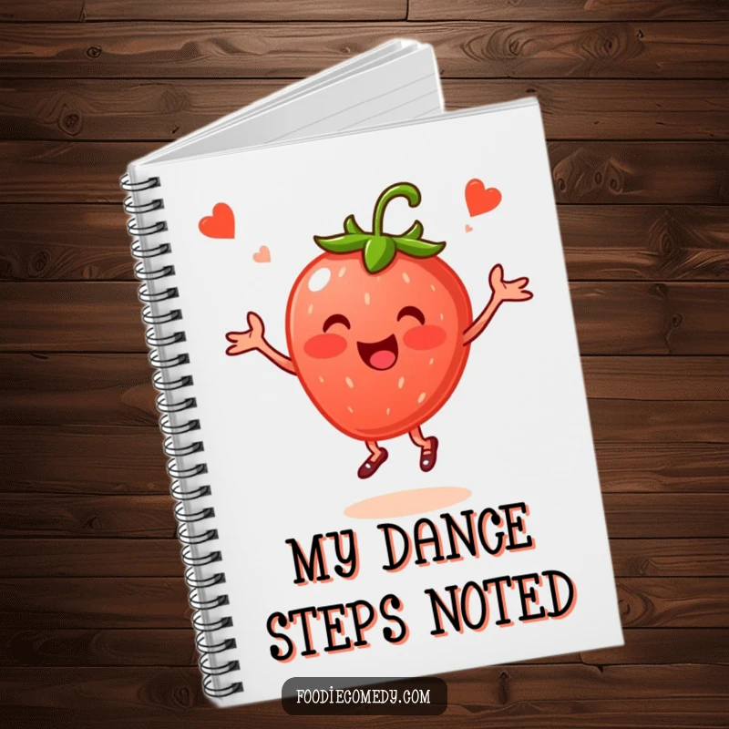 Funny Strawberry Folk Dance Notebook: A strawberry folk dancing adorns this notebook for cheerful and humorous note-taking.