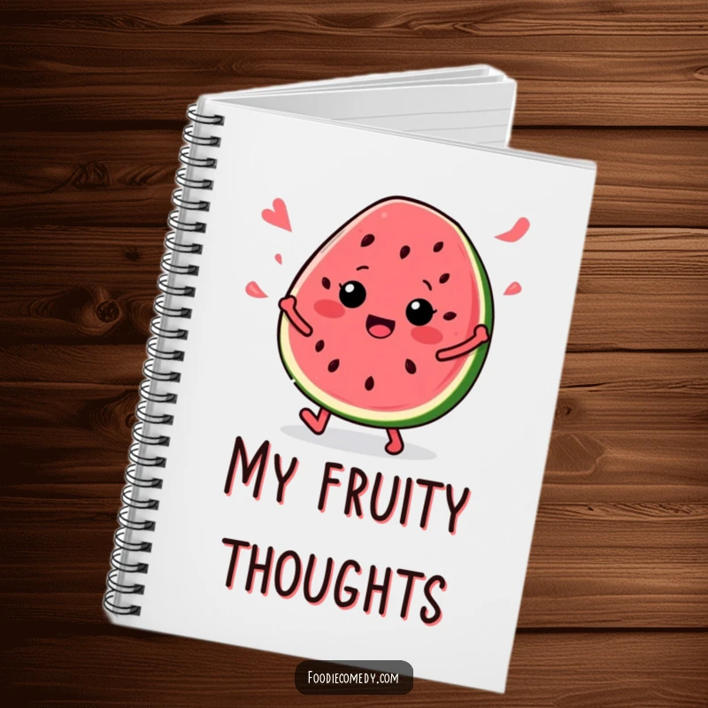 Funny Watermelon Groove Notebook: A vibrant watermelon slice dancing, inspiring creativity and fun notes within its pages.