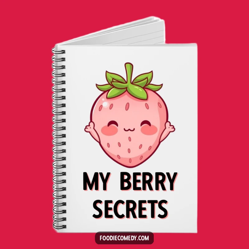 Funny Shy Strawberry Notebook: Cute Waving Character Journal Gift