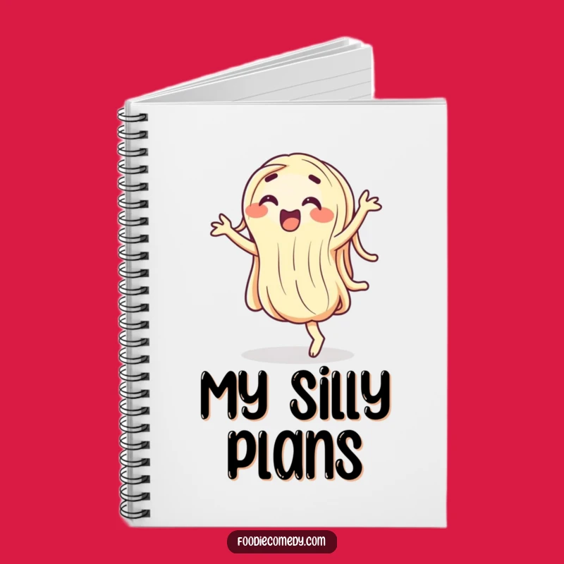 Funny Wiggling Noodle Notebook - Hilarious Dancing Food Cartoon Journal