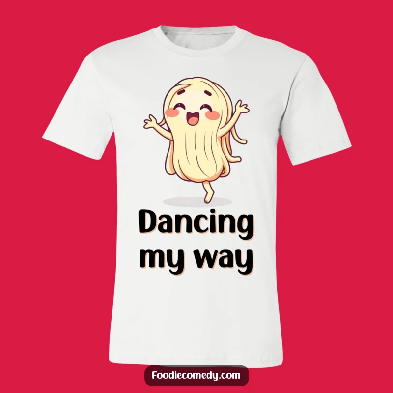 Funny Wiggling Noodle T-Shirt - Hilarious Dancing Food Cartoon Apparel