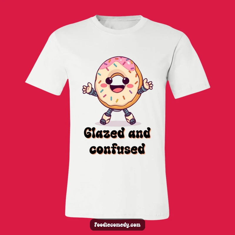 Funny Donut Robot T-Shirt: Hilarious Groovy Foodie Apparel