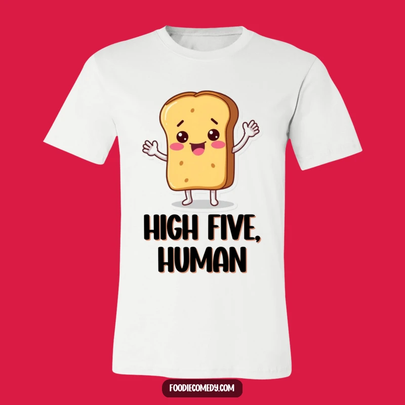 Funny Bread Loaf Waving T-Shirt: Comical Carb Apparel for a Hilarious Look