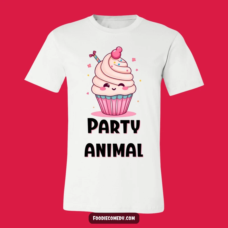 Funny Cupcake Party T-Shirt - Playful Kawaii Celebration Tee