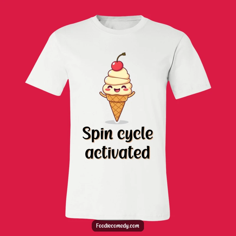 Funny Giggling Ice Cream Cone T-Shirt - Hilarious Cartoon Spin Design Gift