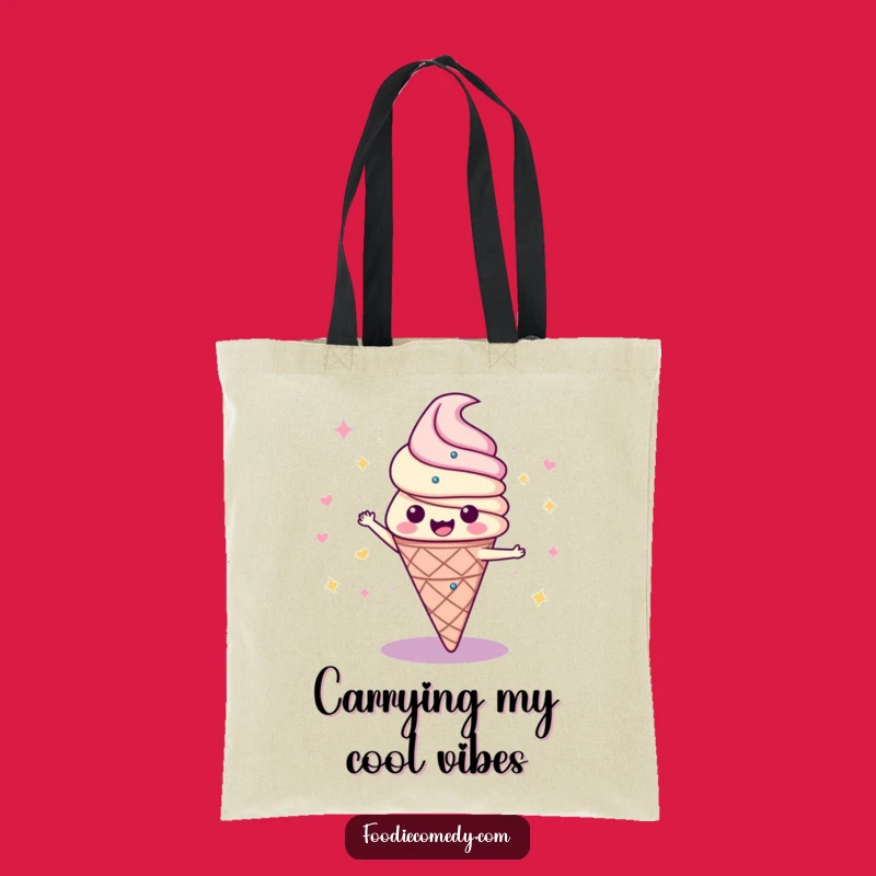 Funny Disco Ice Cream Cone Tote Bag: Carry Your Funky Style Everywhere!