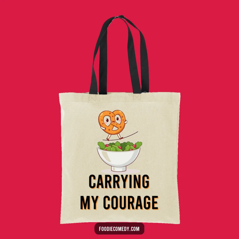 Funny Kawaii Pretzel Walk Tote Bag: Hilarious Snack Adventure Carry-All