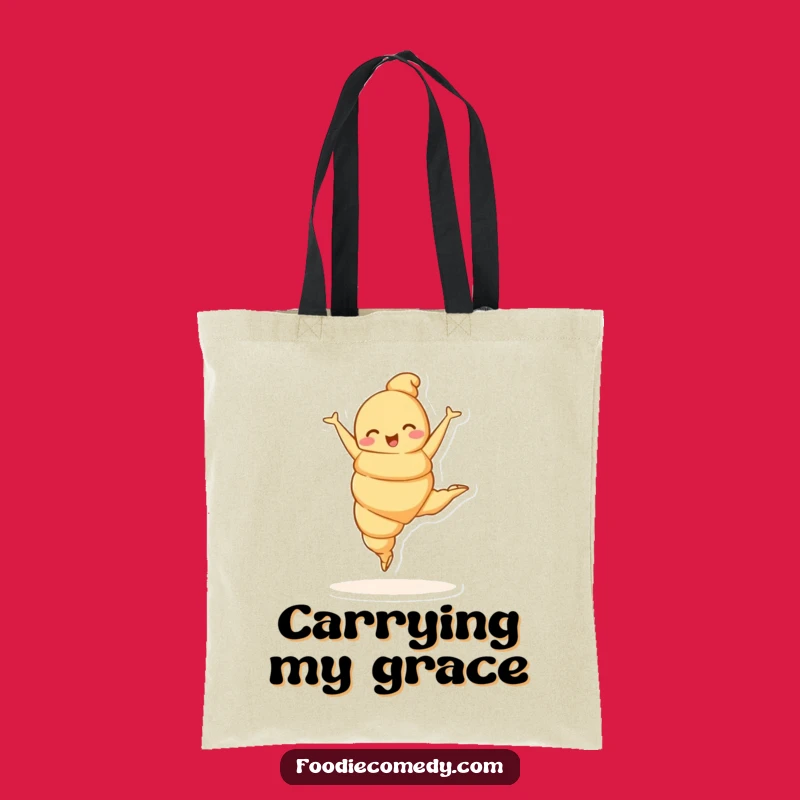 Funny Croissant Ballet Tote Bag: Carry Your Style with Humorous Elegance