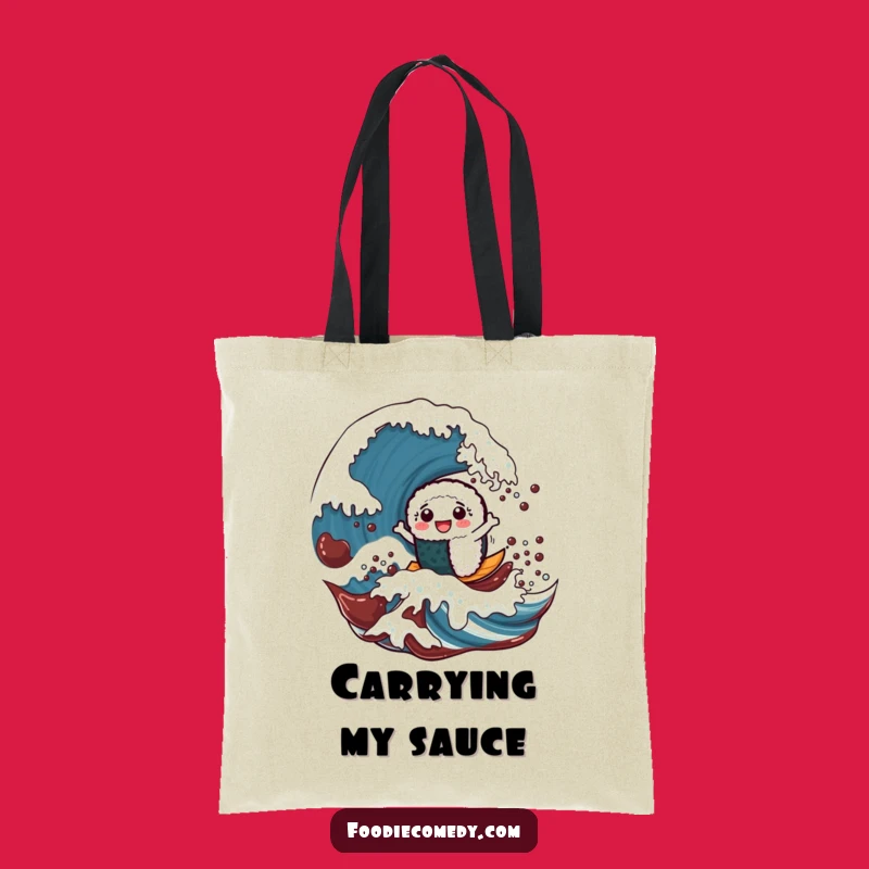 Funny Sushi Wave Tote Bag: Carry Your Essentials with Flavorful Flair
