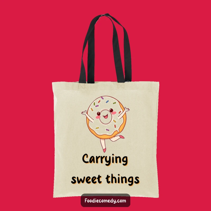 Funny Ballet Donut Tote Bag - Sprinkled Dancer Carrier, Humorous Gift!