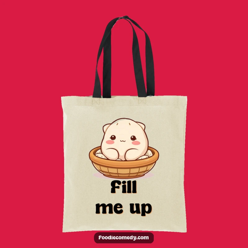 Funny Dumpling Wink Tote Bag: Cute Plump Character Carry-All, Perfect Humorous Gift