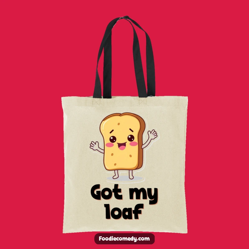 Funny Bread Loaf Waving Tote Bag: Durable and Humorous Carry-All for Groceries