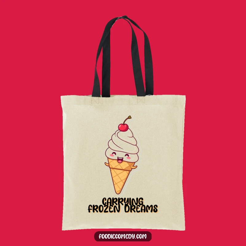 Funny Giggling Ice Cream Cone Tote Bag - Carry Your Sweetness Everywhere