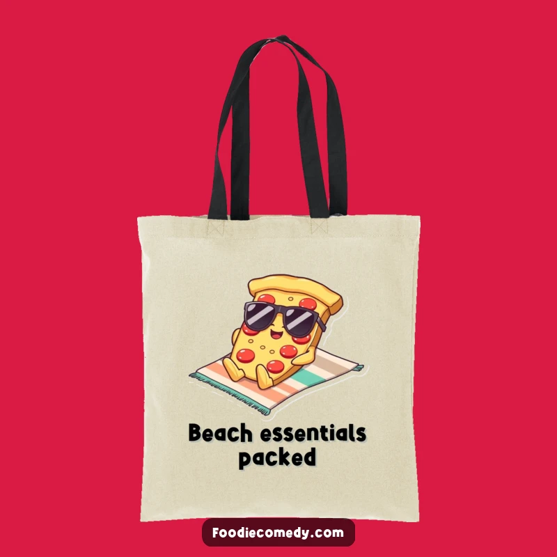 Funny Kawaii Pizza Sunglasses Tote Bag: Carry Your Beach Day Essentials in Style