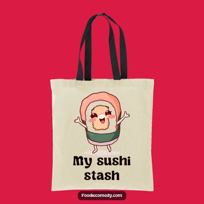 Funny Sushi Roll Groovy Dance Tote Bag: Durable and Humorous Carry-All