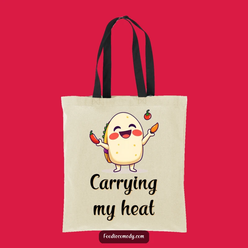 Funny Taco Tote Bag: Juggling Chili Carryall, Stylish and Humorous Mexican Gift
